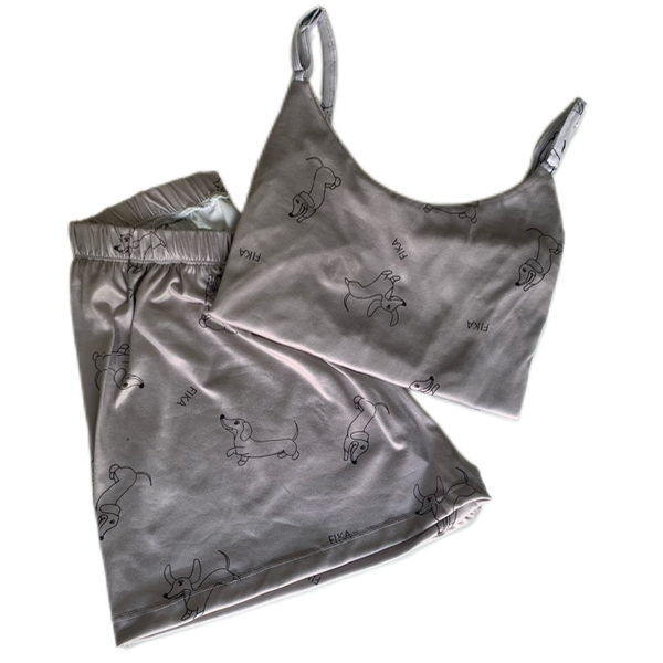 Conjunto pijama perro gris